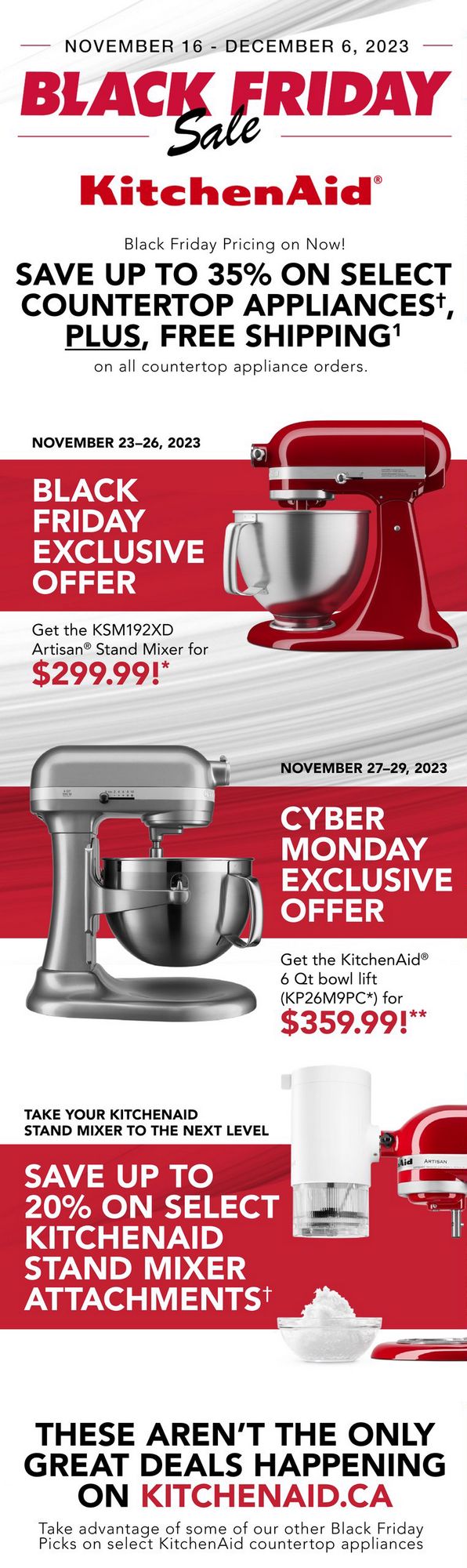 KitchenAid Black Friday Sale November 16 - December 6 2023