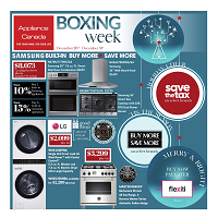 Appliance Canada Boxing Week December 26 - 31 2021