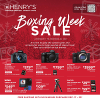 Henry's Boxing Week Sale December 17 - 30 2021