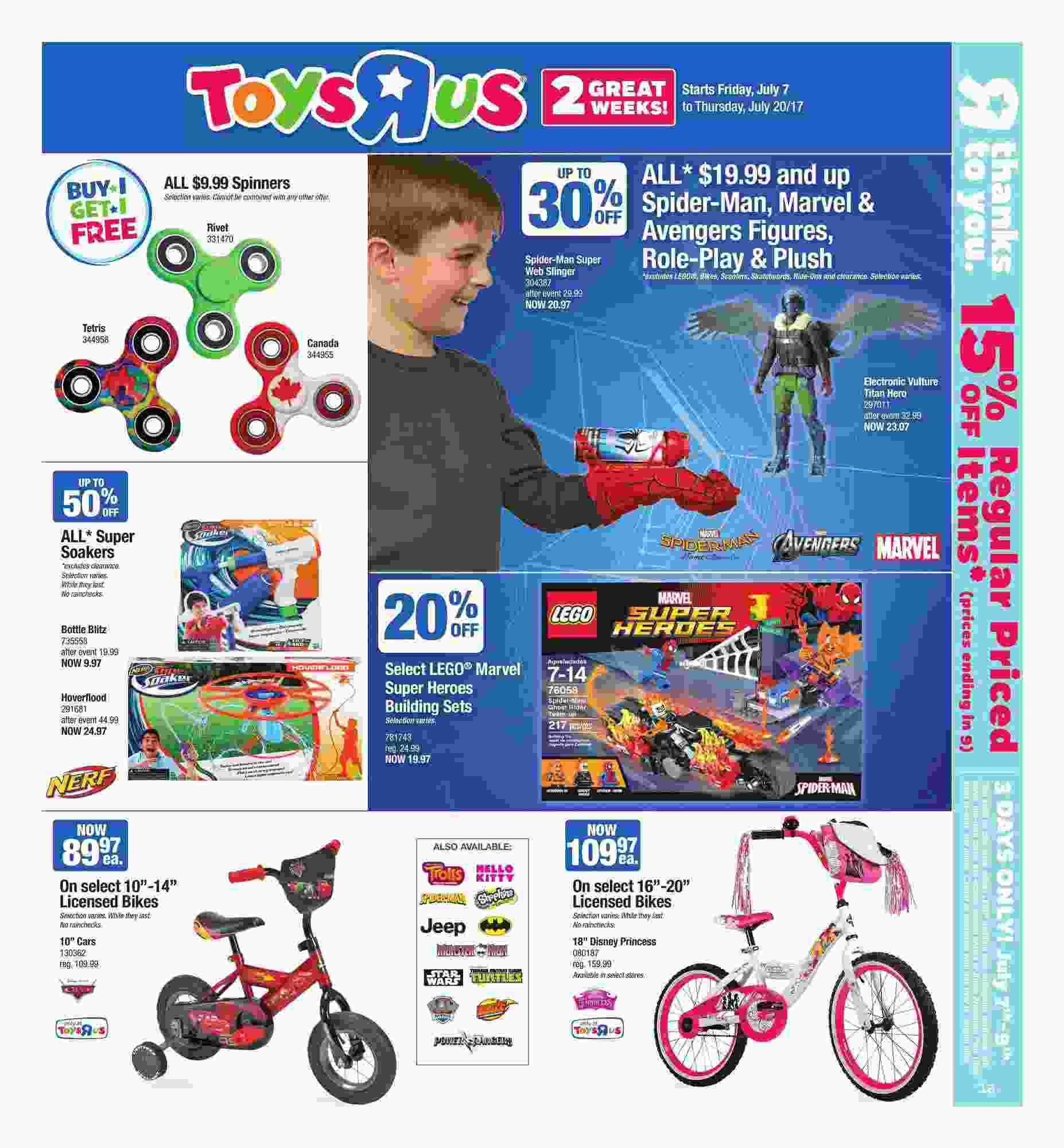 spiderman bike toys r us