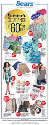 Sears Flyer 10 July 2016 Summer Clearance