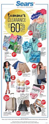 Sears Flyer 10 July 2016 Summer Clearance