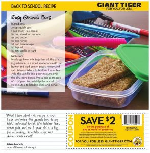 Giant Tiger Flyer August 24 - 30 Special Opportunities