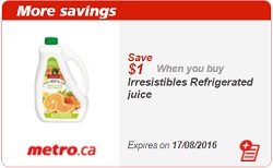 Metro Coupons Save $1 on Refrigerated Juice Aug 11 - 17