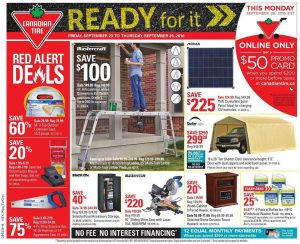 Canadian Tire Flyer September 25 2016