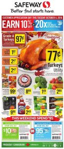 Safeway Flyer September 30 2016 Thanksgiving Day