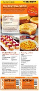 Giant Tiger Flyer October 1 2016 With Thanksgiving Recipes