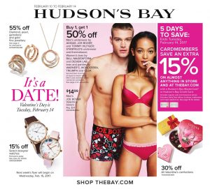 Hudson's Bay Flyer February 12 2017 Valentine's Day
