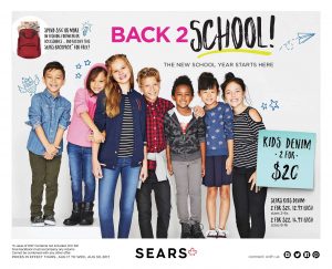 Sears Flyer Back 2 School Sale Aug 2017