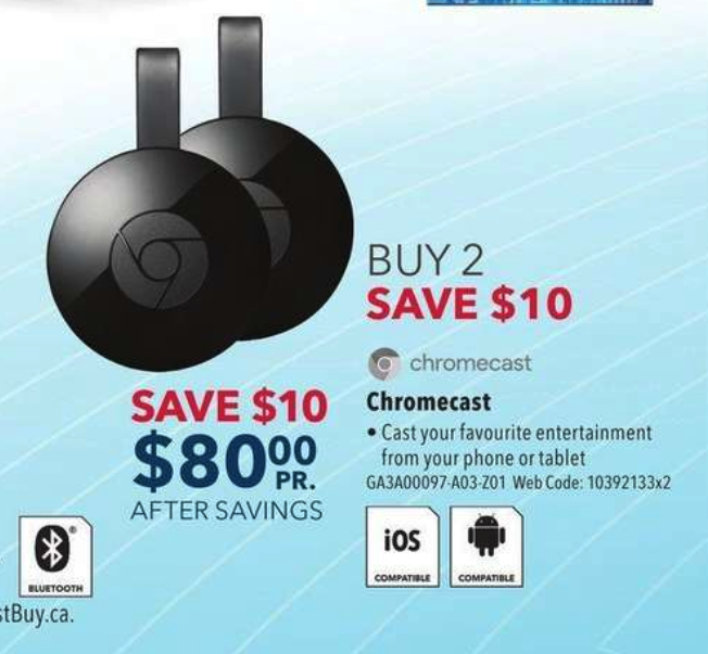 Best Buy Flyer Chromecast Deal 22 Jul 2018