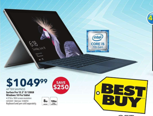 Best Buy Flyer Surface Pro 12 Deal 19 Jul 2018
