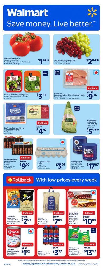 Walmart Flyer September 25 – October 1, 2025 Ontario