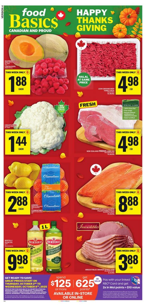 Food Basics Flyer October 2 – October 8, 2025 Ontario Thanksgiving Grocery Deals