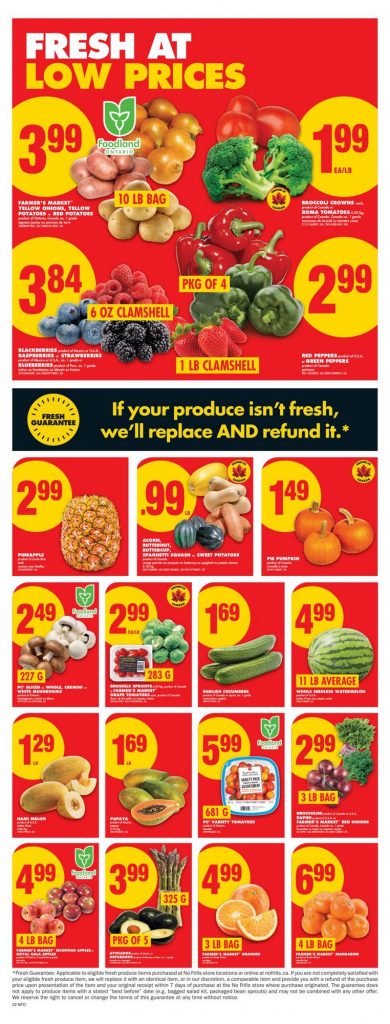 No Frills Produce Flyer October 2 – October 8, 2025 Ontario Fresh Fruits & Vegetables at Low Prices