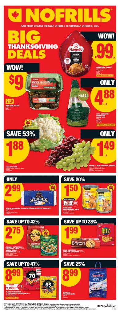 No Frills flyer October 2 – October 8, 2025 Ontario
