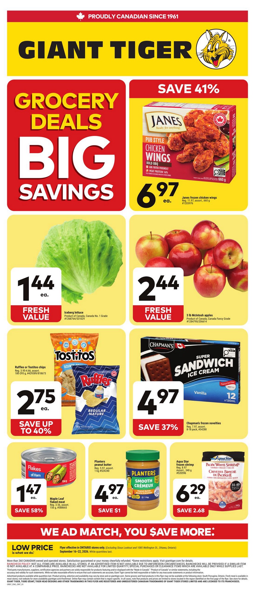 Giant Tiger Flyer Special Deals 16 September 2026