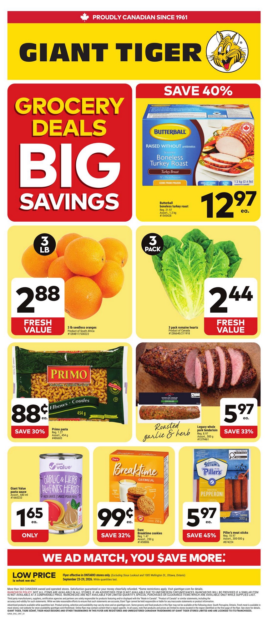 Giant Tiger Flyer Thanksgiving Planning 23 September 2026