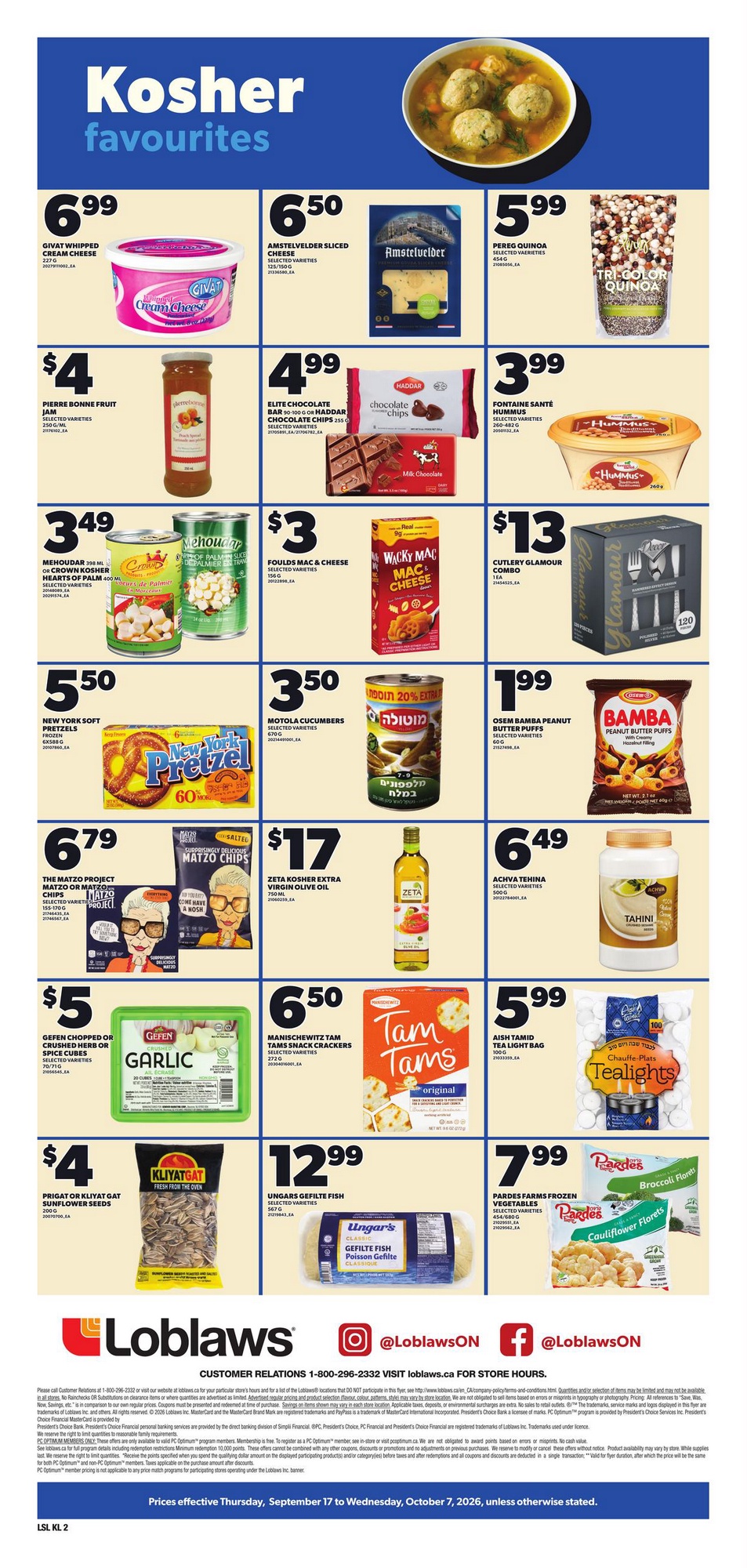 Loblaws Flyer Sukkot Planning 22 September 2026