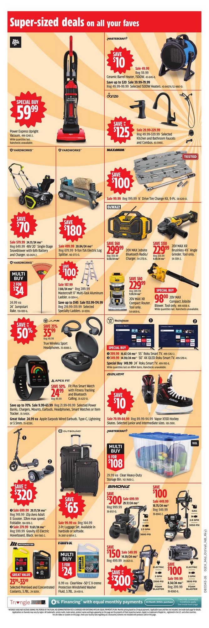 Canadian Tire Ontario flyer October 23–29, 2026: televisions, headphones, smart watch and radio prices