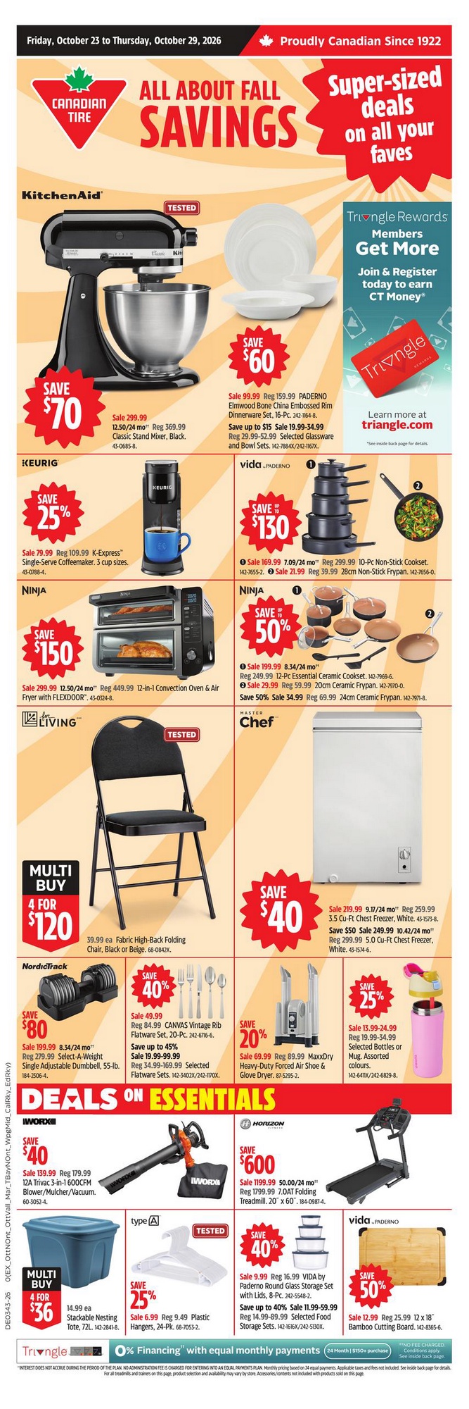 Canadian Tire Ontario weekly flyer, October 23-29, 2026, page 1