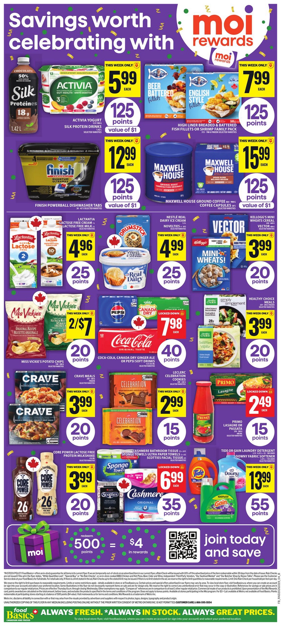 Food Basics Ontario flyer October 22–28, 2026: chips, soft drinks, cookies, ice cream and frozen meals