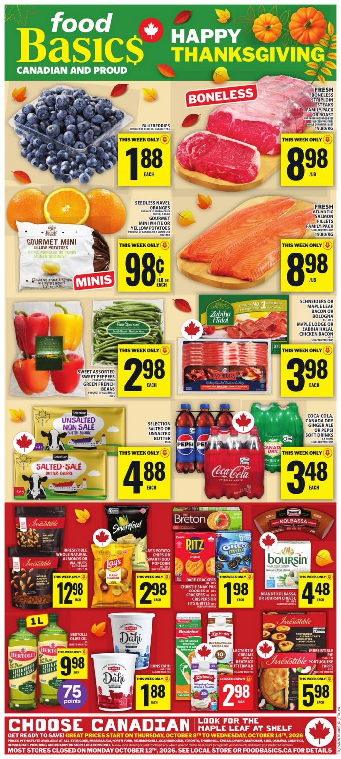 Food Basics flyer this week: Oct 8-14 Ontario Deals