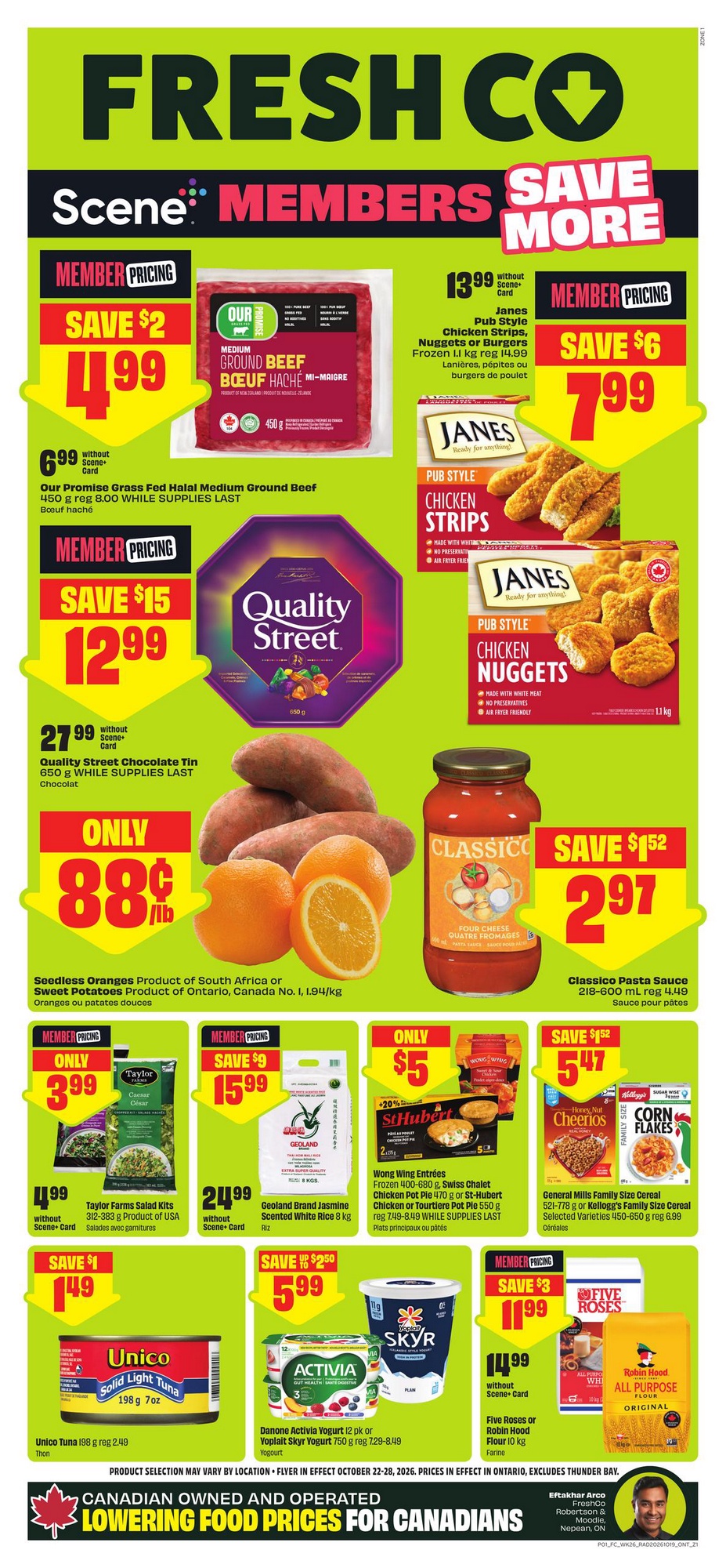 FreshCo Ontario weekly flyer, October 22-28, 2026, source page 1